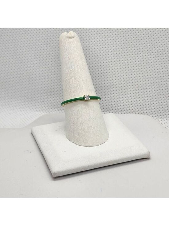 Jewelry - Brand New Sterling Silver 925 Green enamel Ring / band